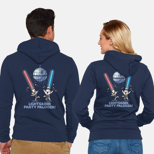 Lightsaber Party Palooza-Unisex-Zip-Up-Sweatshirt-Lorets