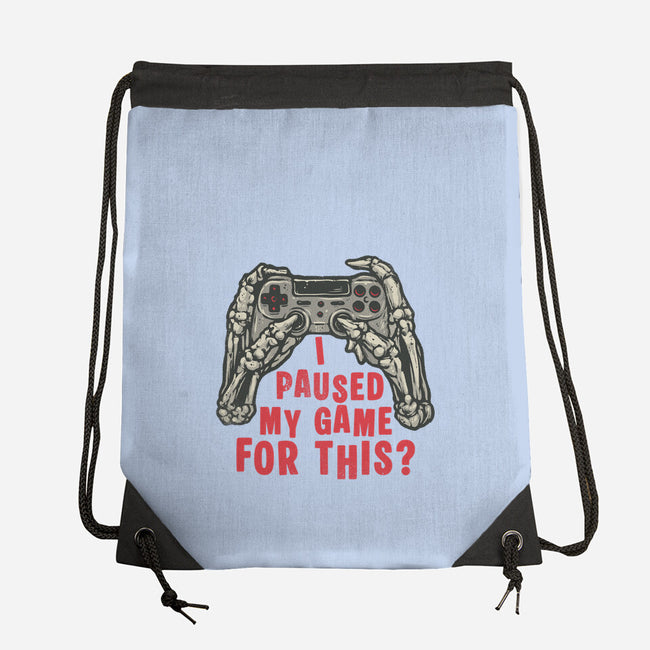 Game Pause-None-Drawstring-Bag-glitchygorilla