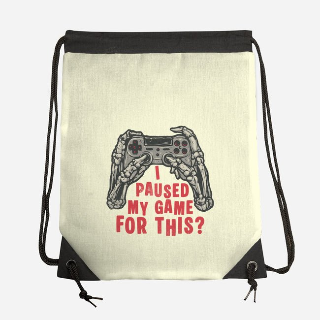 Game Pause-None-Drawstring-Bag-glitchygorilla