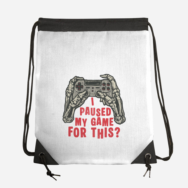 Game Pause-None-Drawstring-Bag-glitchygorilla