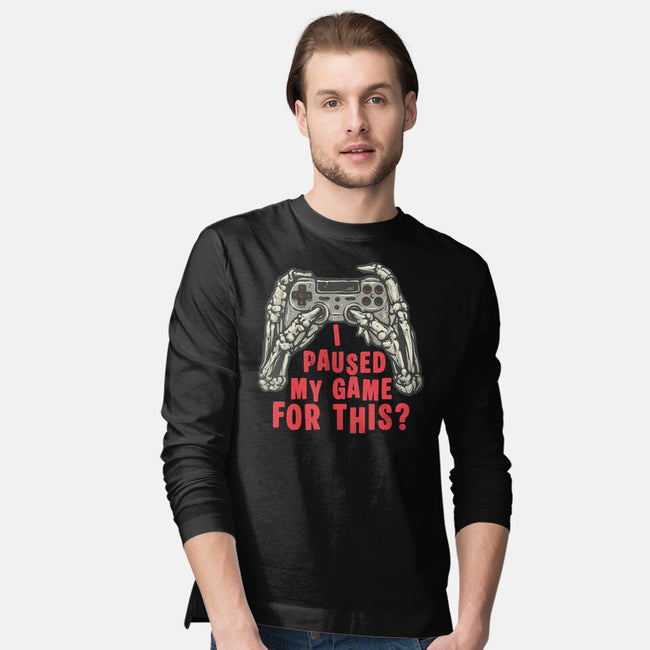Game Pause-Mens-Long Sleeved-Tee-glitchygorilla