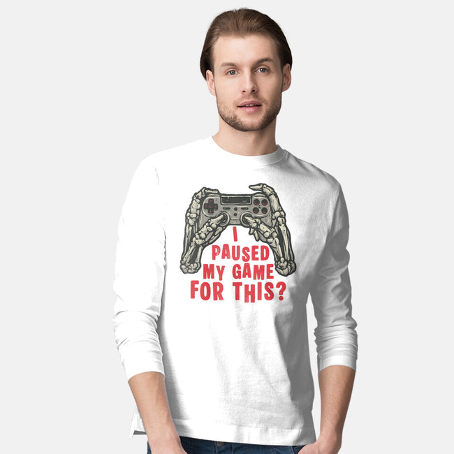 Game Pause-Mens-Long Sleeved-Tee-glitchygorilla
