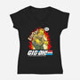 A Real Dumb American Hero-Womens-V-Neck-Tee-Boggs Nicolas