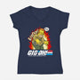 A Real Dumb American Hero-Womens-V-Neck-Tee-Boggs Nicolas