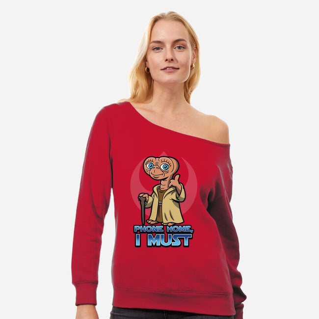 Master E.T.-Womens-Off Shoulder-Sweatshirt-Boggs Nicolas