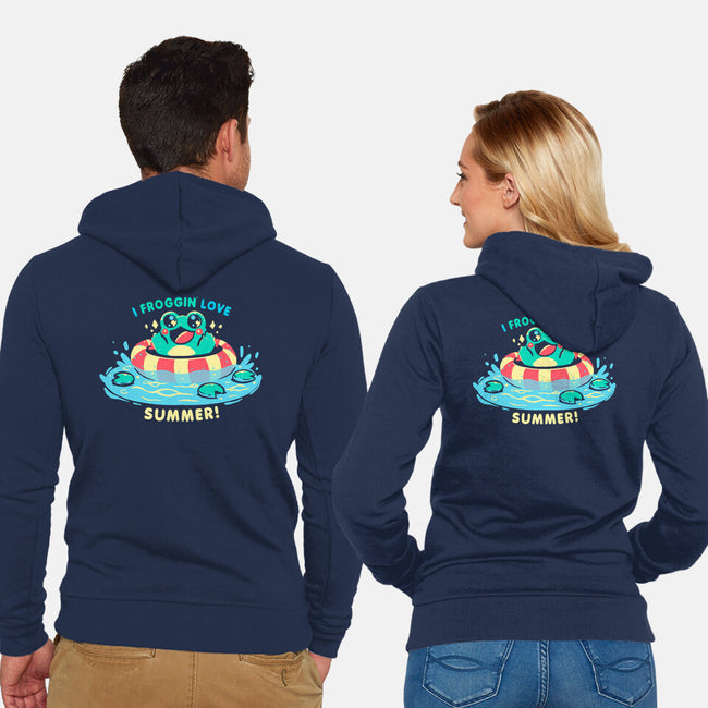 I Froggin Love Summer-Unisex-Zip-Up-Sweatshirt-TechraNova