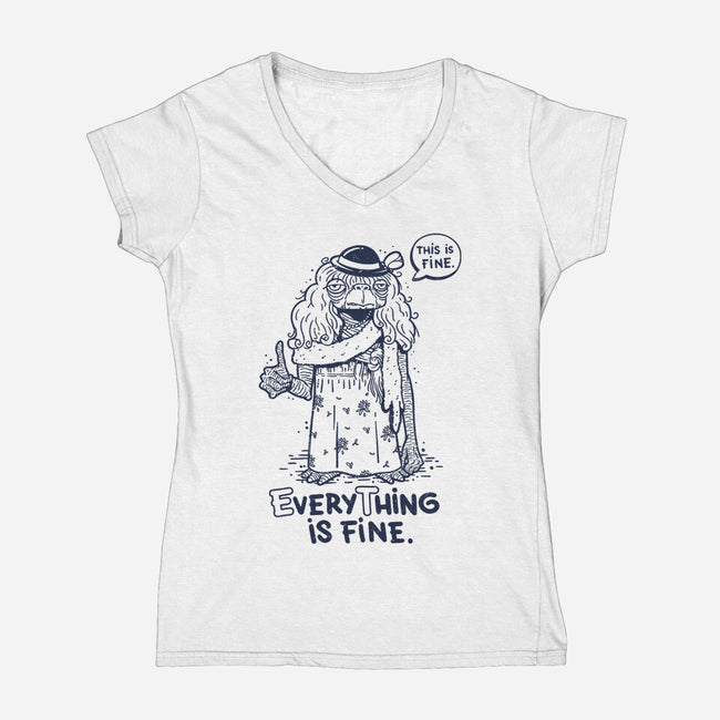 Extraterrestrial Is Fine-Womens-V-Neck-Tee-Getsousa!