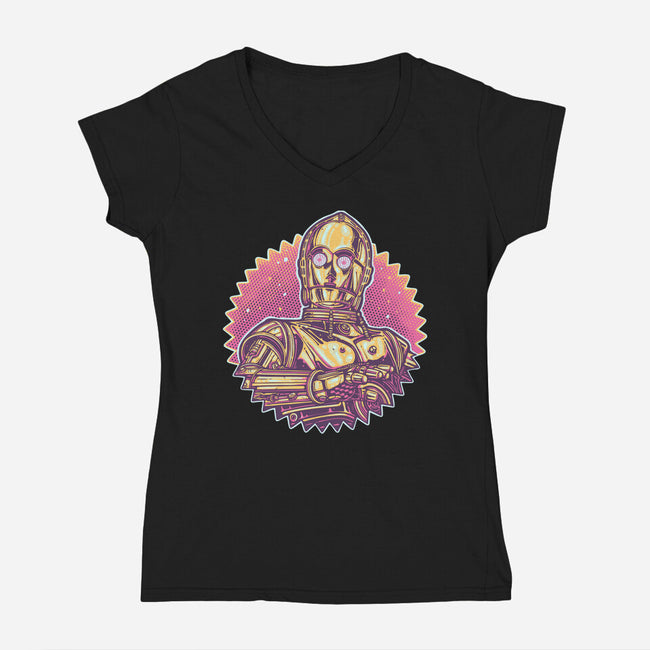Keep It Golden-Womens-V-Neck-Tee-glitchygorilla