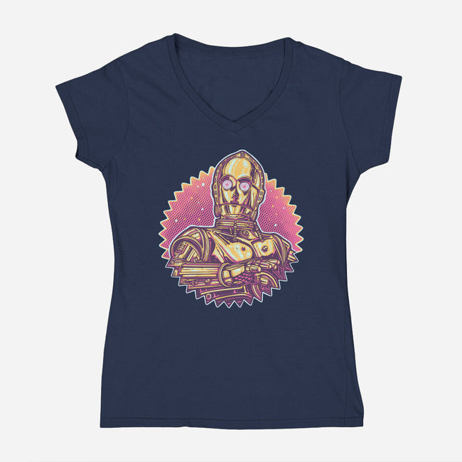 Keep It Golden-Womens-V-Neck-Tee-glitchygorilla