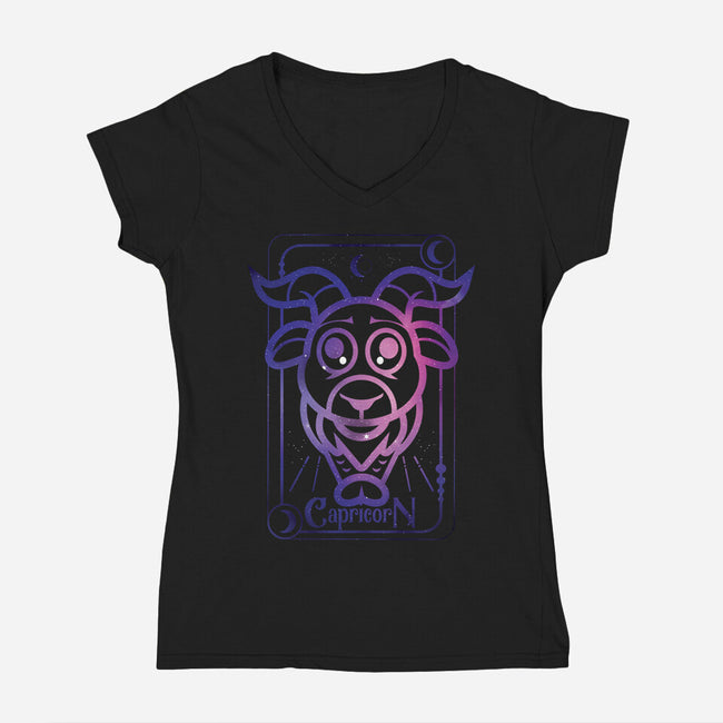Capricorn Galaxy Sign-Womens-V-Neck-Tee-jrberger