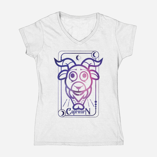 Capricorn Galaxy Sign-Womens-V-Neck-Tee-jrberger