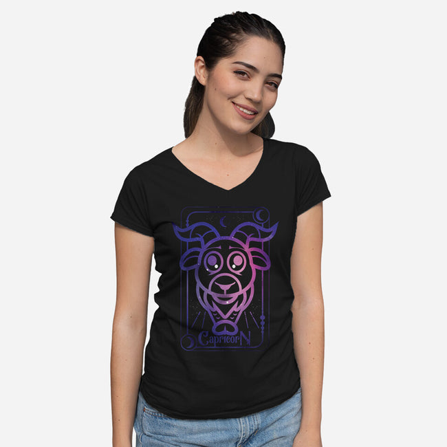 Capricorn Galaxy Sign-Womens-V-Neck-Tee-jrberger