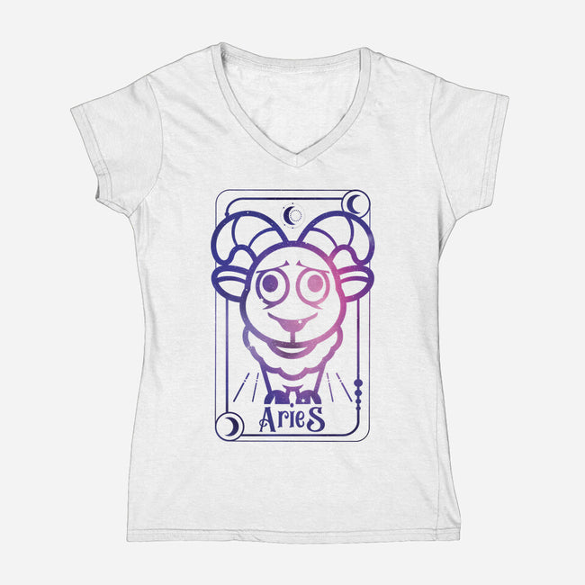 Aries Galaxy Sign-Womens-V-Neck-Tee-jrberger