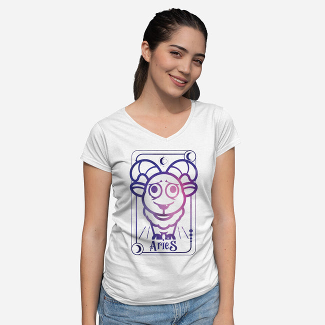 Aries Galaxy Sign-Womens-V-Neck-Tee-jrberger