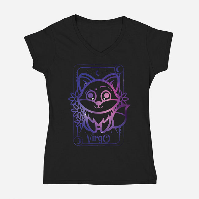 Virgo Galaxy Sign-Womens-V-Neck-Tee-jrberger