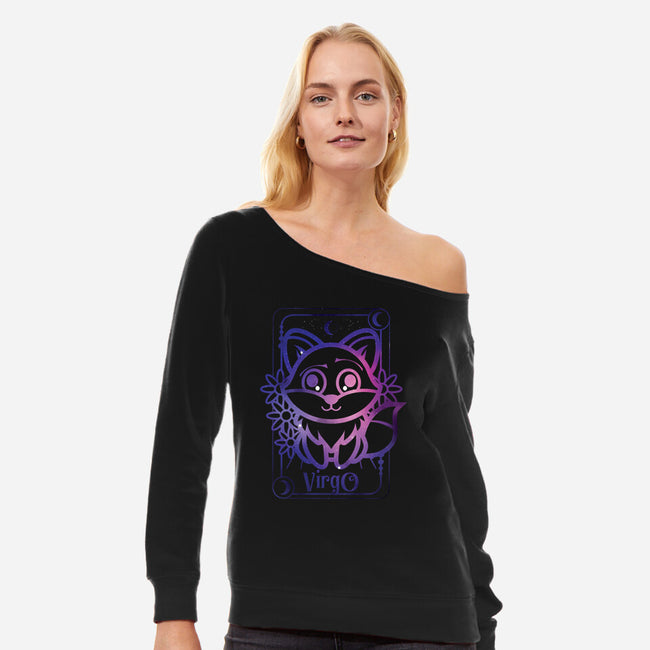Virgo Galaxy Sign-Womens-Off Shoulder-Sweatshirt-jrberger