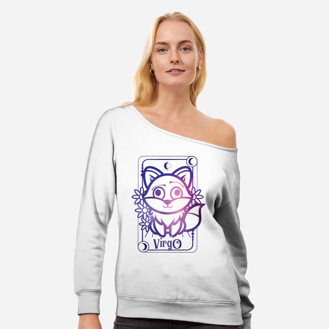 Virgo Galaxy Sign-Womens-Off Shoulder-Sweatshirt-jrberger