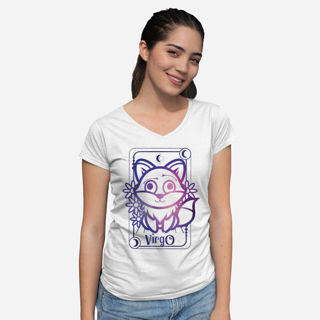 Virgo Galaxy Sign-Womens-V-Neck-Tee-jrberger