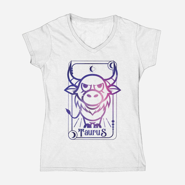 Taurus Galaxy Sign-Womens-V-Neck-Tee-jrberger