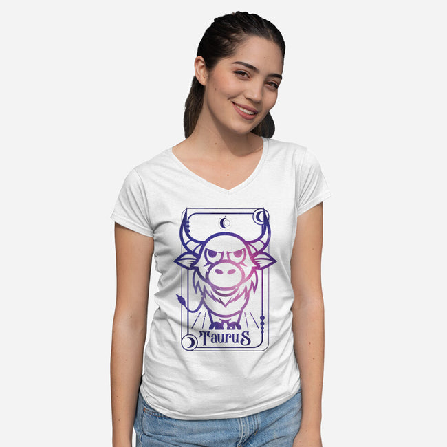 Taurus Galaxy Sign-Womens-V-Neck-Tee-jrberger