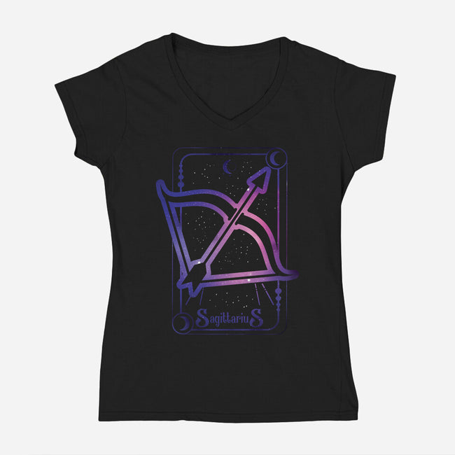 Sagittarius Galaxy Sign-Womens-V-Neck-Tee-jrberger
