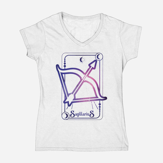 Sagittarius Galaxy Sign-Womens-V-Neck-Tee-jrberger
