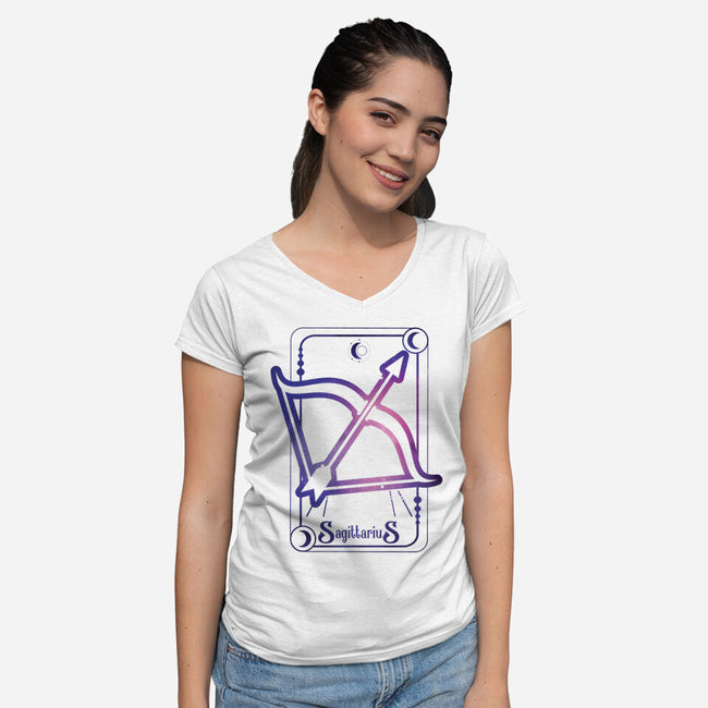 Sagittarius Galaxy Sign-Womens-V-Neck-Tee-jrberger