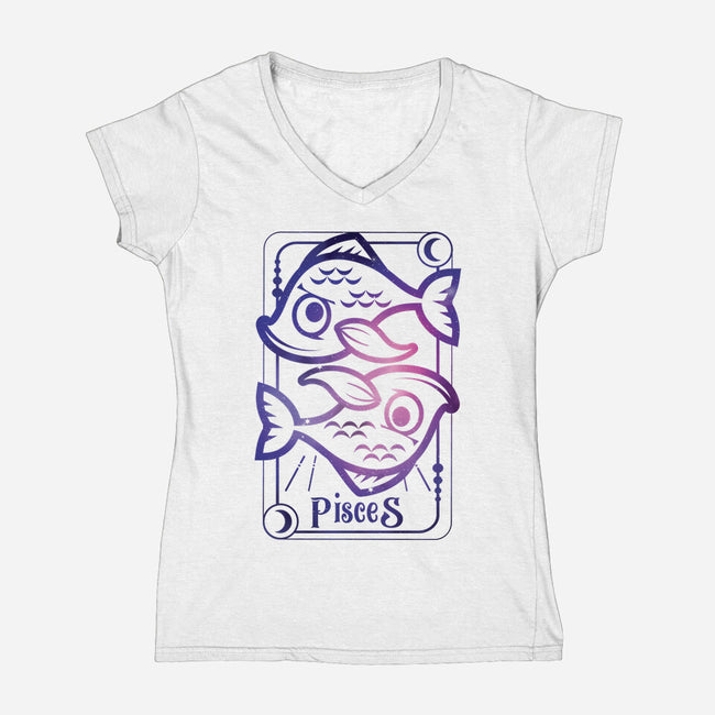 Pisces Galaxy Sign-Womens-V-Neck-Tee-jrberger