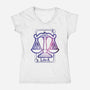 Libra Galaxy Sign-Womens-V-Neck-Tee-jrberger