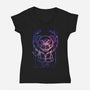 Leo Galaxy Sign-Womens-V-Neck-Tee-jrberger
