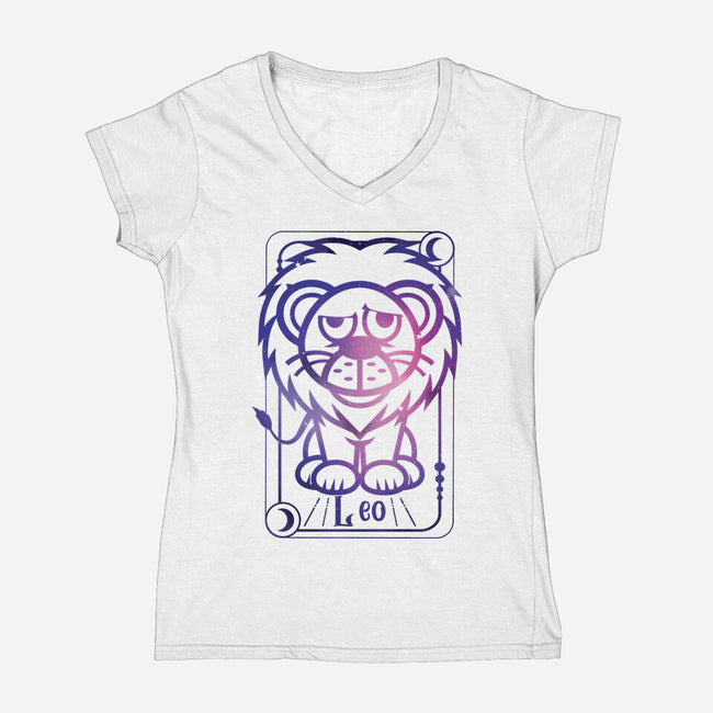 Leo Galaxy Sign-Womens-V-Neck-Tee-jrberger