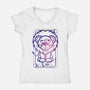 Leo Galaxy Sign-Womens-V-Neck-Tee-jrberger