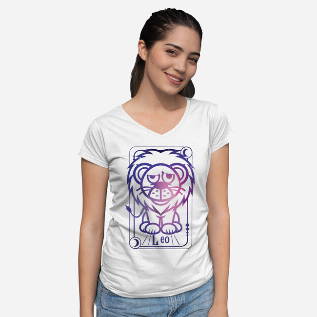 Leo Galaxy Sign-Womens-V-Neck-Tee-jrberger