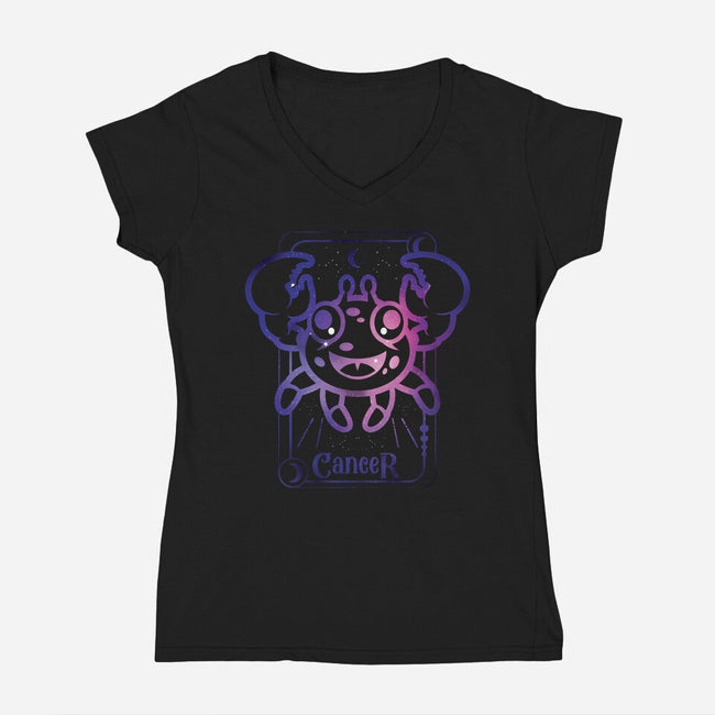 Cancer Galaxy Sign-Womens-V-Neck-Tee-jrberger
