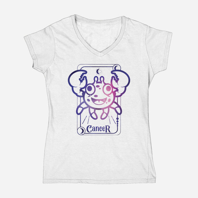 Cancer Galaxy Sign-Womens-V-Neck-Tee-jrberger