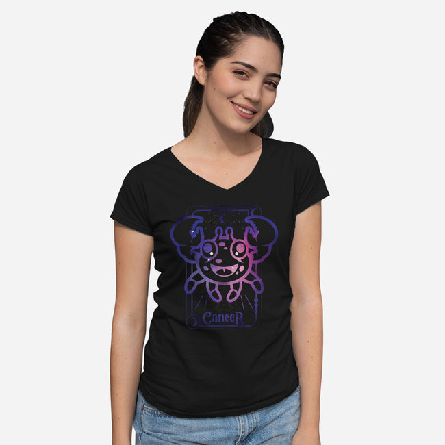 Cancer Galaxy Sign-Womens-V-Neck-Tee-jrberger