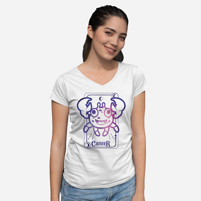 Cancer Galaxy Sign-Womens-V-Neck-Tee-jrberger