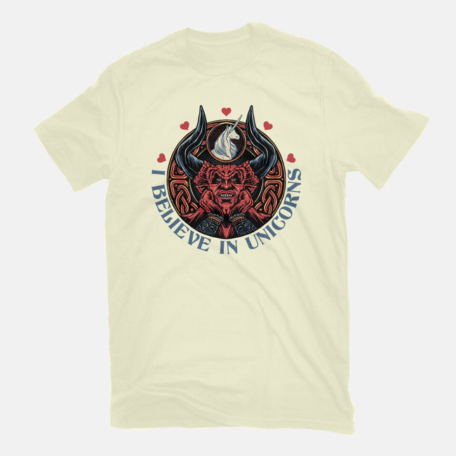 Unicorn Believer-Mens-Basic-Tee-glitchygorilla