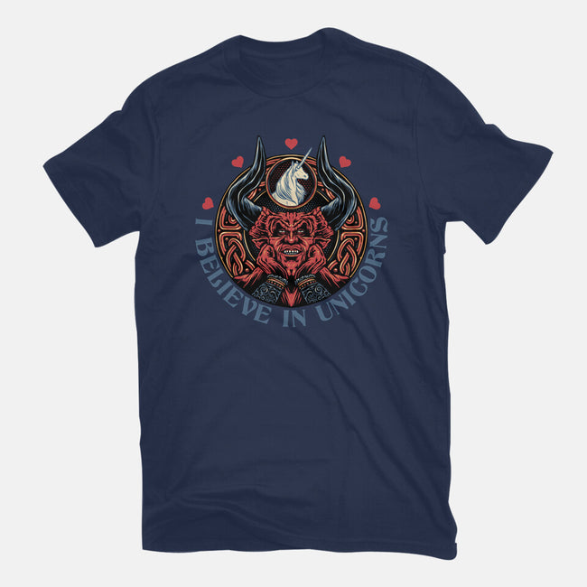 Unicorn Believer-Unisex-Basic-Tee-glitchygorilla