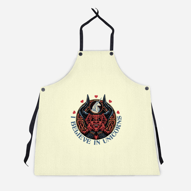 Unicorn Believer-Unisex-Kitchen-Apron-glitchygorilla