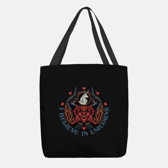 Unicorn Believer-None-Basic Tote-Bag-glitchygorilla