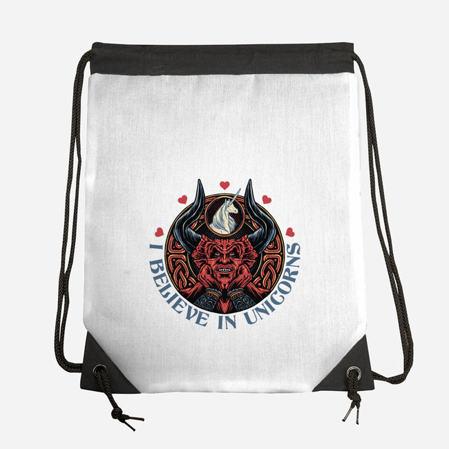 Unicorn Believer-None-Drawstring-Bag-glitchygorilla