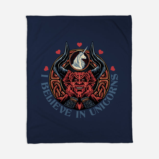 Unicorn Believer-None-Fleece-Blanket-glitchygorilla