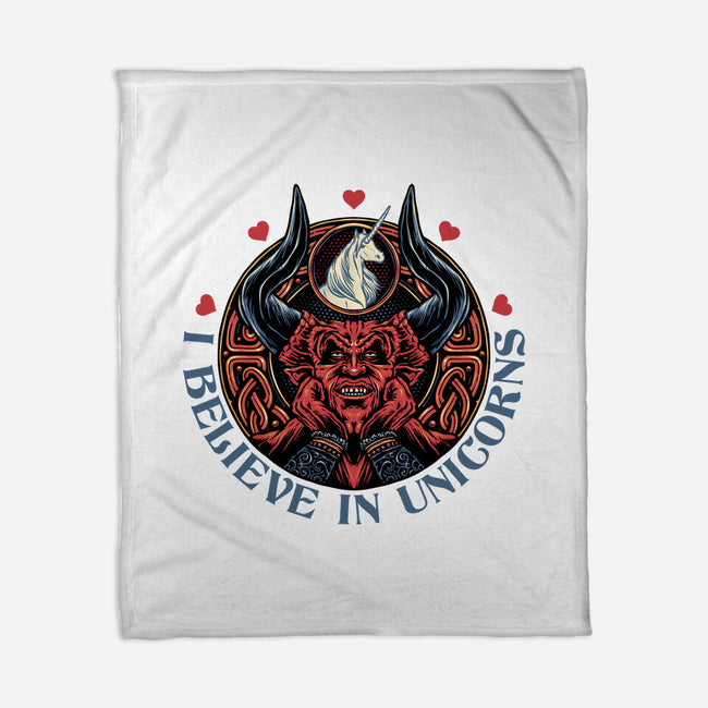 Unicorn Believer-None-Fleece-Blanket-glitchygorilla