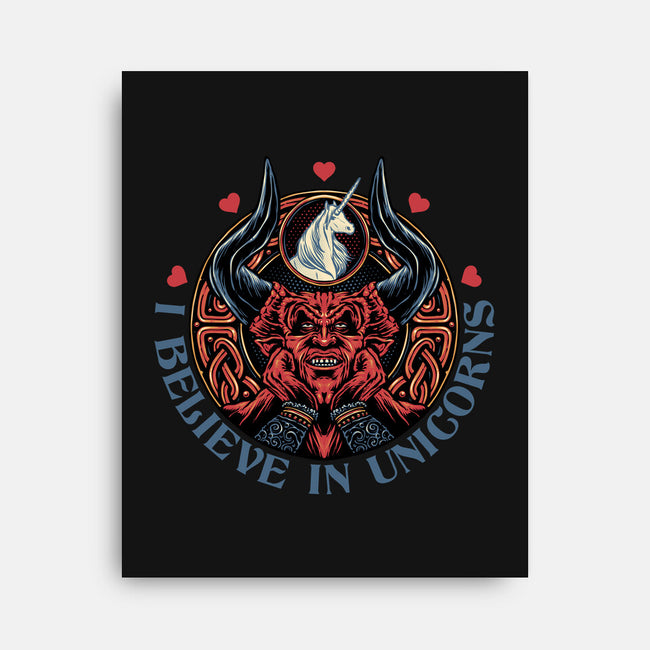 Unicorn Believer-None-Stretched-Canvas-glitchygorilla
