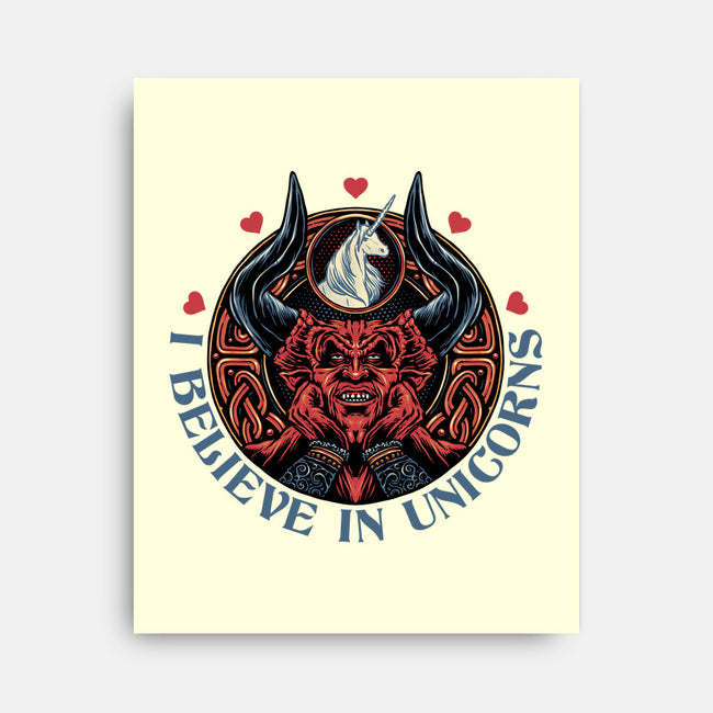 Unicorn Believer-None-Stretched-Canvas-glitchygorilla