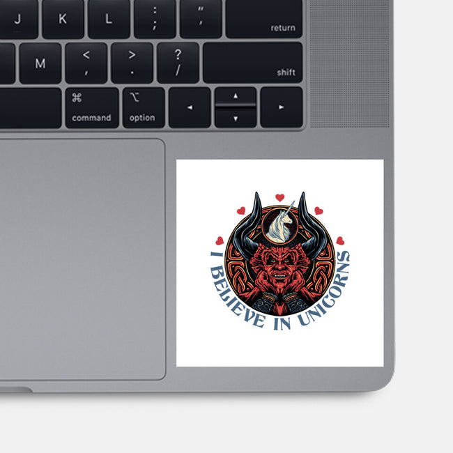 Unicorn Believer-None-Glossy-Sticker-glitchygorilla