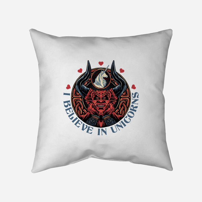 Unicorn Believer-None-Removable Cover w Insert-Throw Pillow-glitchygorilla