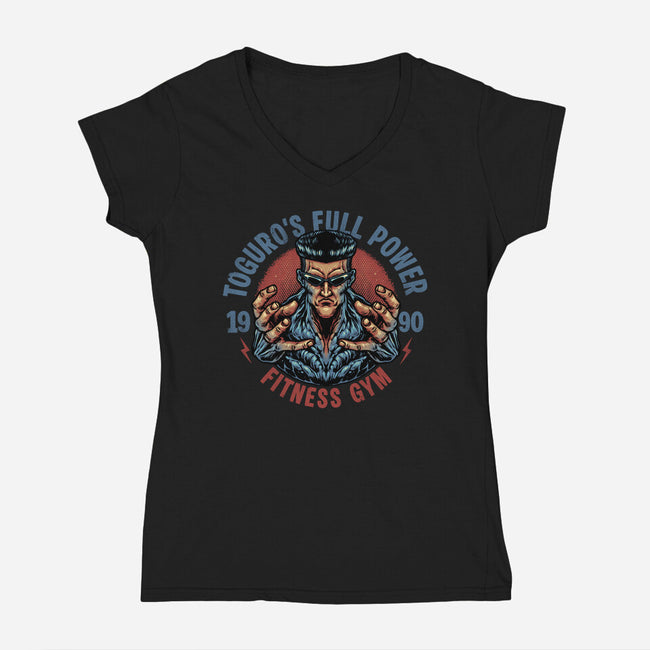 Full Power Fitness-Womens-V-Neck-Tee-glitchygorilla
