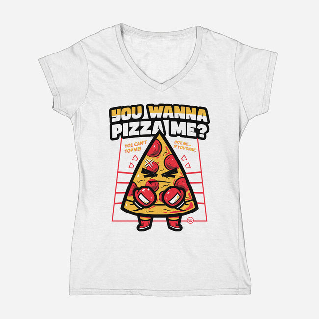 You Wanna Pizza Me-Womens-V-Neck-Tee-krisren28